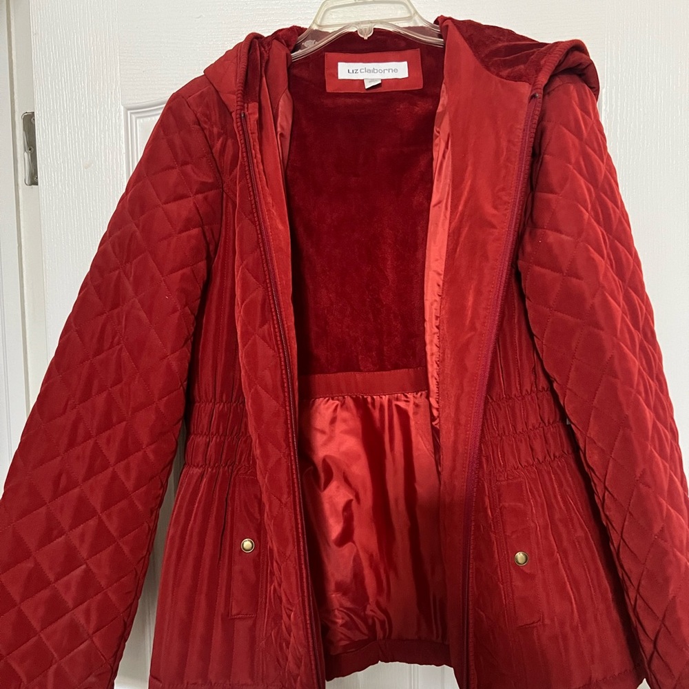 Water-repellent, stylish red coat! NWT!